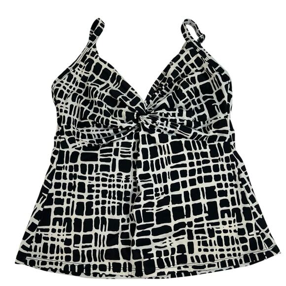 Miraclesuit Other - Miraclesuit Sz 8 Tankini Swimsuit Top Animal Print Black White Underwire Twist